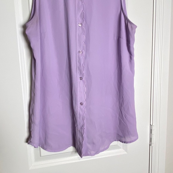 Banana Republic Sleeveless top Women's S Purple Classic Fit Button Down preppy - Picture 3 of 10